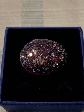 Genuine Swarovski Purple Crystal Dome Acrylic Ring Size 58 (size 8)